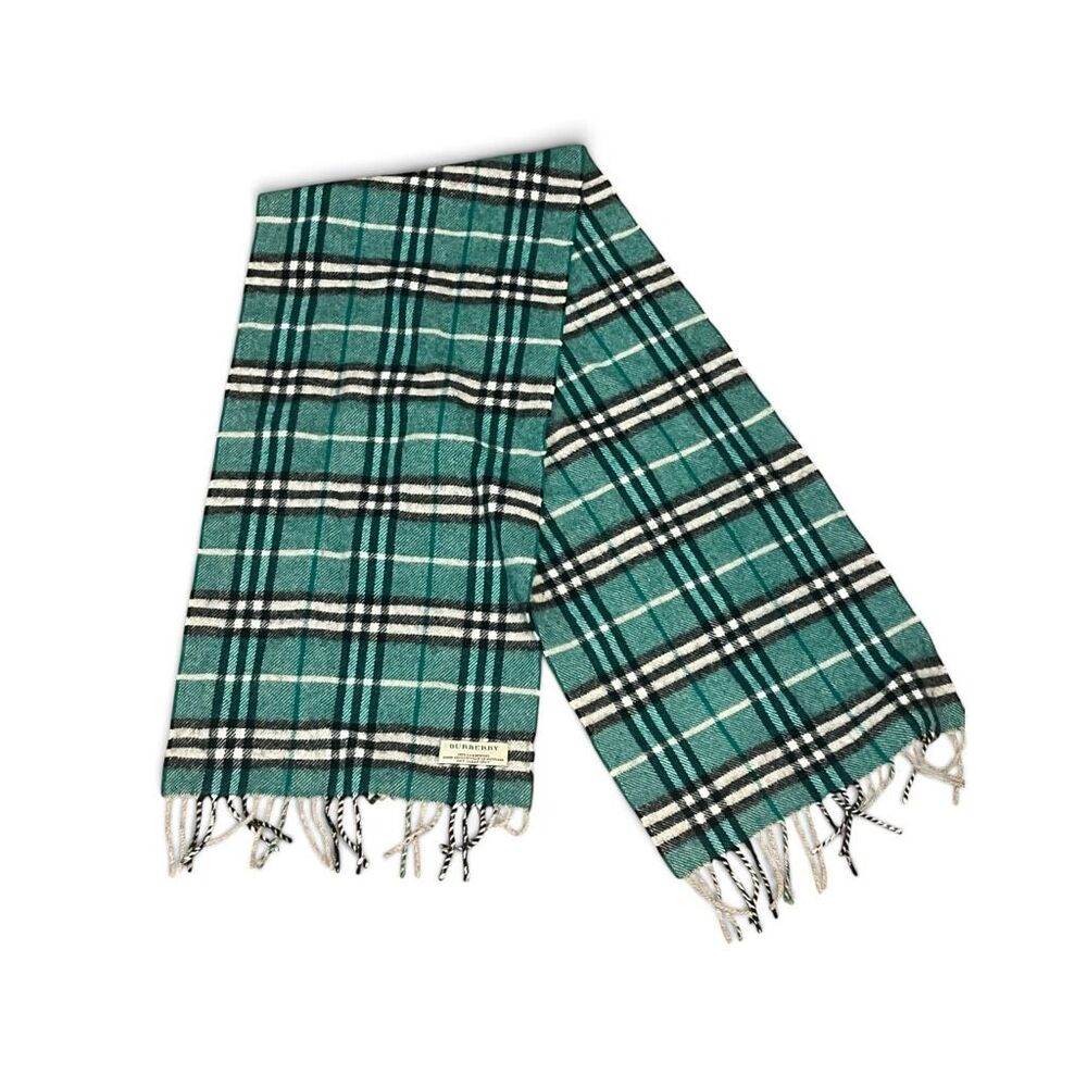 Burberry Lambswool Vintage Check Scarf Warm Fringe Classic Unisex Wrap Scotland